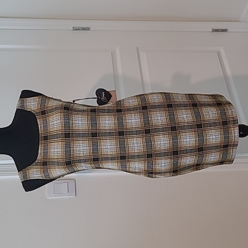 Plaid Bodycon mini dress